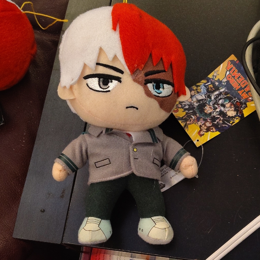 My hero academia Plush Toy with Red and White Hair